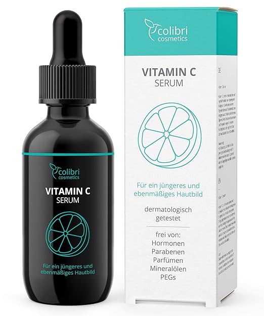 Vitamin C Serum hochdosiert mit Hyaluronsäure - Anti-Aging Feuchtigkeitspflege - 55ml von colibri cosmetics - Naturkosmetik M