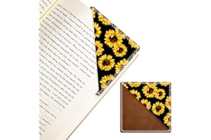 JIAODIREN Personalized Leather Bookmarks, Fun & Cute Book Accessories for Reading Lovers, Unbreakable Page Markers for Women Men Girls Boys Student Teacher Kids Retirement Birthday Gifts (Cute Sunflower)