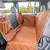 iBuddy Dog Car Seat Cover Waterproof Dog Seat Cover for Back Seat with Mesh Window,Stain Resistant Dog Car Hammock, Nonslip C