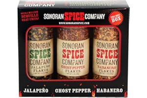 SONORAN SPICE Ghost Pepper - Habanero - Jalapeno Flakes 3 Pack