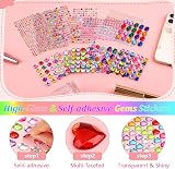 Hoiny 1782pcs Gems Stickers Self Adhesive Rhinestones Crafts Bling view 3