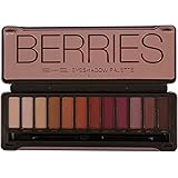BYS Berries Eyeshadow Palette Tin with Mirror Applicator 12 Matte & Metallic Shades