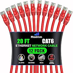 Maximm Cat 6 Ethernet Cable 20 ft