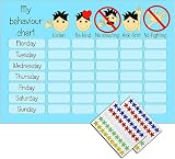 kids2learn Twin Pack Behaviour Reward Chart Blue Pink 180 Stickers view 2