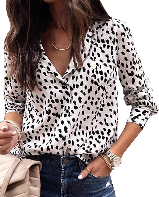 Casual Leopard Print Tops Blouse 