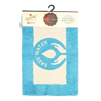 MAFATLAL �Celestia� Series Anti Skid Microfiber Bath/Floor Mats � Anti Slip Colorful Mats for Bathrooms & Indoors (40 cm x 60 cm, Cool Blue)