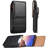 Woluki Holster for iPhone 17 Pro Max [Built-in Card Slot],Phone Belt Case,Belt Loop,Belt Clip,Magnetic Closure iPhone 17 Pro Max PU Leather Vertical Phone Pouch. (Black)