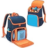 GRAOSO Carrying Backpack Compatible with Toniebox 2/1, Travel Bag for Audio Player Starter Set, Accessories Storage for Charger Headphone, 3 Clear Pockets for Figures Display, Blue (Bag Only)