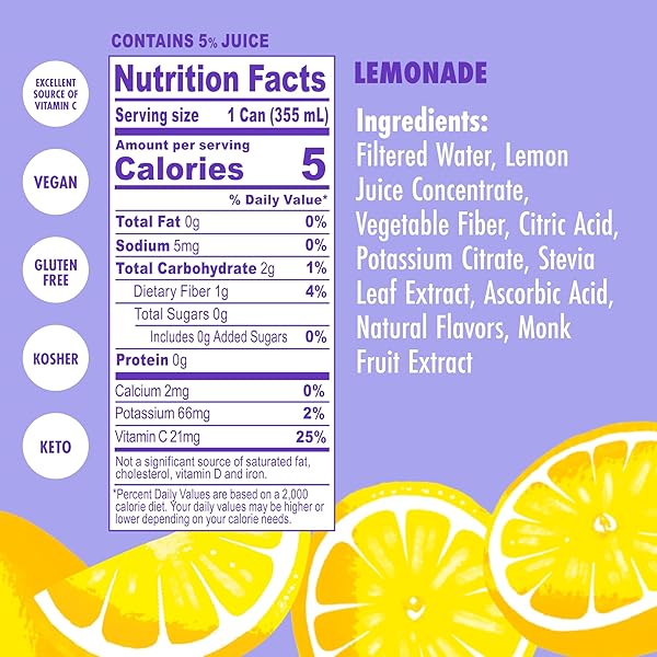 SWOON CLASSIC SUGAR FREE LEMONADE – LOW CARB, KETO & PALEO-FRIENDLY, GLUTEN-FREE VITAMIN C DRINK – MADE WITH 100% NATURAL LEMON JUICE CONCENTRATE & SWEETENED BY MONK FRUIT, 12 FL OZ (PACK OF 12)