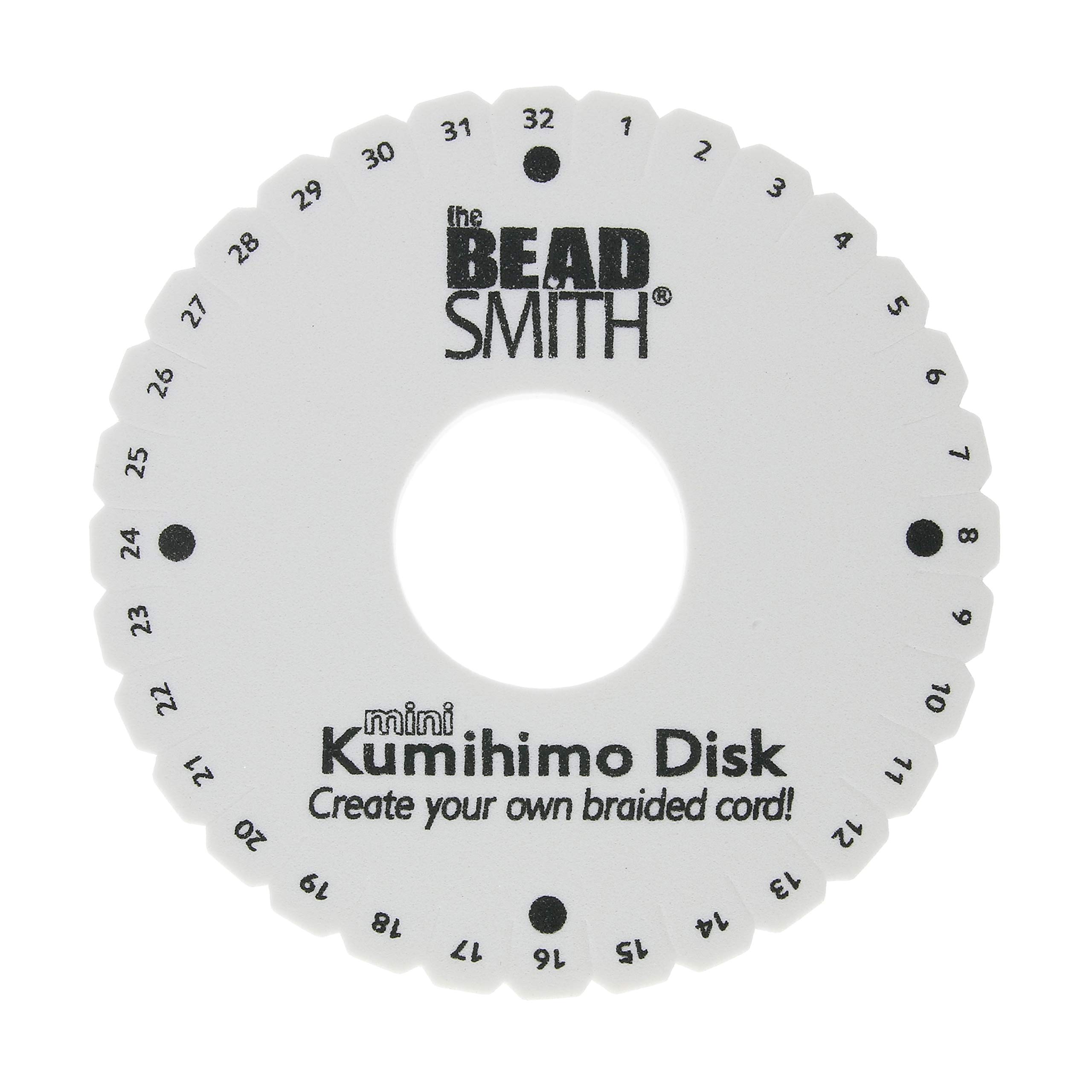 The Beadsmith Round Kumihimo Disk, 4.5 inch Diameter, 3/8” Thick Dense Foam, Jewelry Tools for Braiding, Box of 20 disks