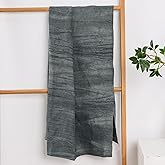 HSOFTIFY 100% Linen Bath Towel 29.5x52 Inch French Flax Linen Quick Dry Towel for Bathroom, Beach, Travel, Sauna, Natural Thin Hair Towel, Army Green