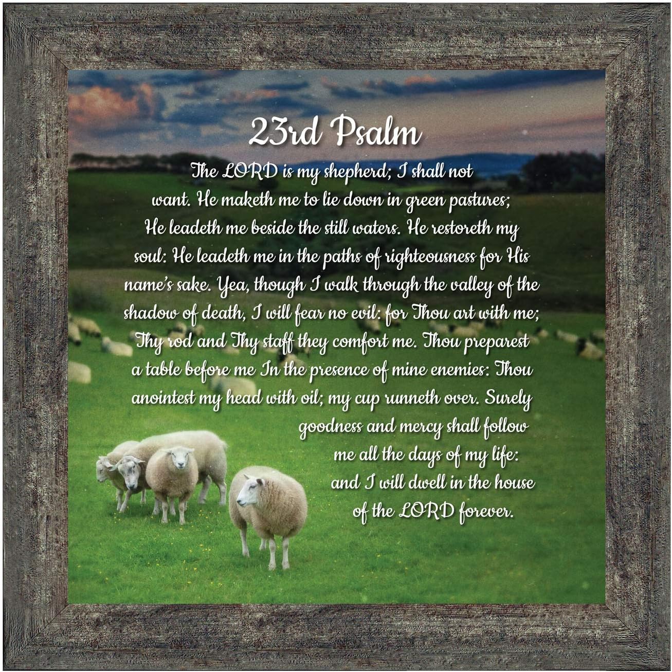 Psalm 23 Christian Wall Art, The Lord is My Shepherd Bible Verses Wall Decor, Christian