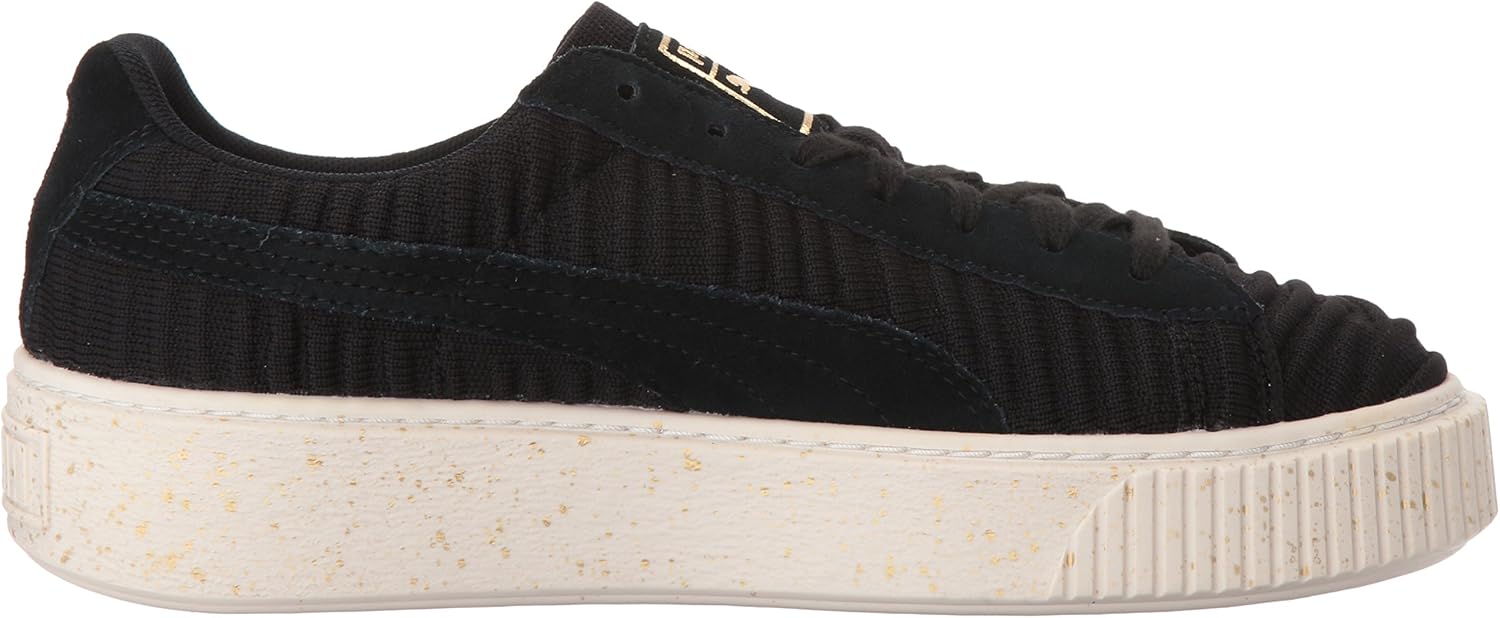 black puma platform trainers