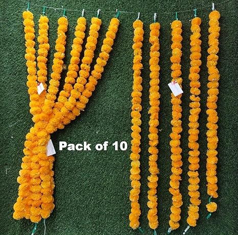 Buy Satyam Kraft 10 Pcs Artificial Marigold Fluffy Flowers