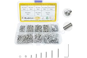 Kadrick 304 Stainless Steel Screws,660 Pcs M2 Screw Assortment,Button Head Socket Cap Screws Kit,M2x4mm,6mm,8mm,10mm,12mm,16mm Metric Bolts Nuts Washers Kit with 1 Hex Allen Wrench