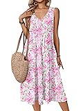 Zeagoo Women Casual Tank V Neck Summer Dress 2025