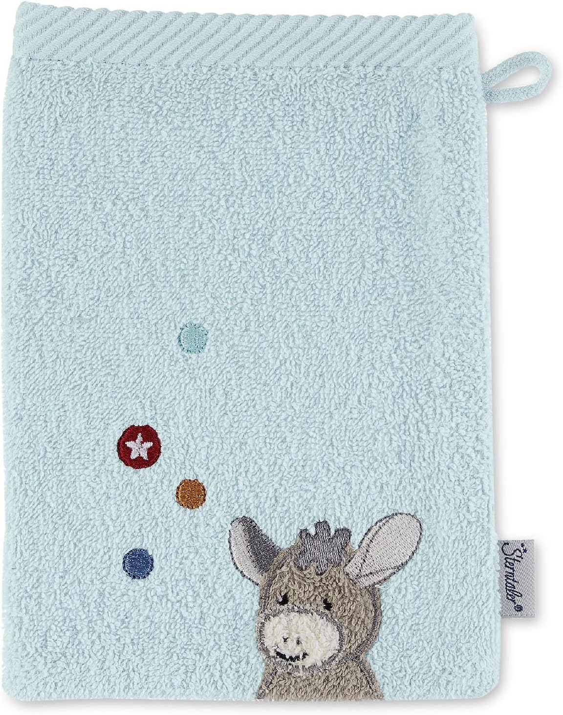 Sterntaler Emmi Donkey 7202070 Washing Mitt 21 x 15 cm Medium Blue, 21x15 cm (1er Pack)