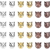 PH PandaHall 120pcs 3 Colors Cat Spacers Beads, Tibetan Kitten Loose Beads Animal Head Metal Beads for Earring Bracelet Necklace Jewelry Making