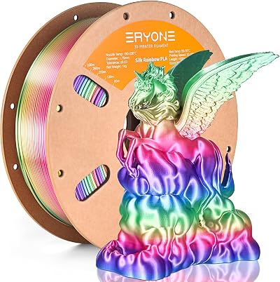 ERYONE Ultra Silk PLA Filament Rainbow 1.75mm 1kg Candy Rainbow