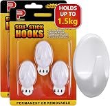 Ainiv 2-Packs 6pcs Medium Adhesive Hooks Damage-Free Wall Door Hooks 1.5kg