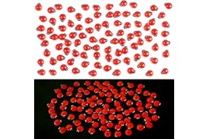 KIMOBER 100PCS Mini Luminous Ladybug Miniature Figurines,Glow in Dark Resin Animals Ladybug Figures for Fairy Garden Micro Landscape Decor Cake Topperr