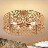 CLARSYNE 24” Boho Hand-Woven Rattan Wicker