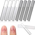 8 Pieces Glass Nail File Fingernail Polisher Shiner Glass Natural Files Crystal Nail Shiner Buffer Polisher with Case for Natural Fingernail