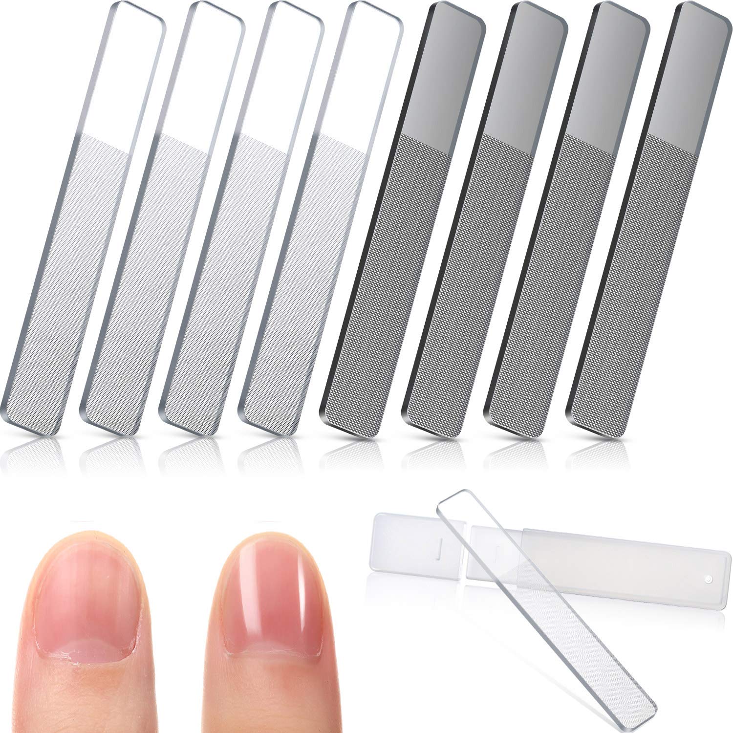 8 Pieces Nano Glass Nail Shiner Glass Nail Files Crystal