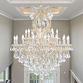 SHAOCHIAO Gold Large Crystal Chandelier-24-Light Chandelier Light Fixture Modern Maria Theresa Crystal Chandeliers Light for 