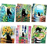 Sunnyray 12 Pcs Swedish Kitchen Dish Towels Dishcloth Reusable Sponge Cleaning Cloth Kitchen Towels Absorbent Washable Dish Cloth Drying Hand Towel(Watercolor, Cat)