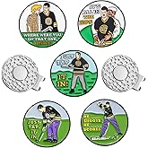 Jecten Happy Magnetic Golf Hat Clip with Markers, Funny Magnetic Ball Markers, Enamel Golf Ball Markers for Putting Green, Ball Marker Hat Clip for Golf Lovers Gifts Accessories