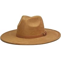 7197 Big Brim Boho Hat Fedora Mens Women Felt Western Dress Up Hats Chocolate Big Wide Brim Boho Western Hat for Women and Men - Felt  main image 4
