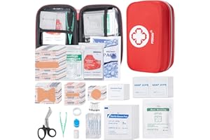PTEROMY 300 Piece First Aid Kit, Portable Small Emergency Kits Compact 1st Aid Kit with Hard Storage Case for Car, Travel, Home, Camping, Outdoor, Hiking
