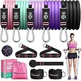 RENRANRING Resistance Bands for Working Out, 150LBS Exercise Bands, Workout Bands, Resistance Bands Set with Handles for Men 