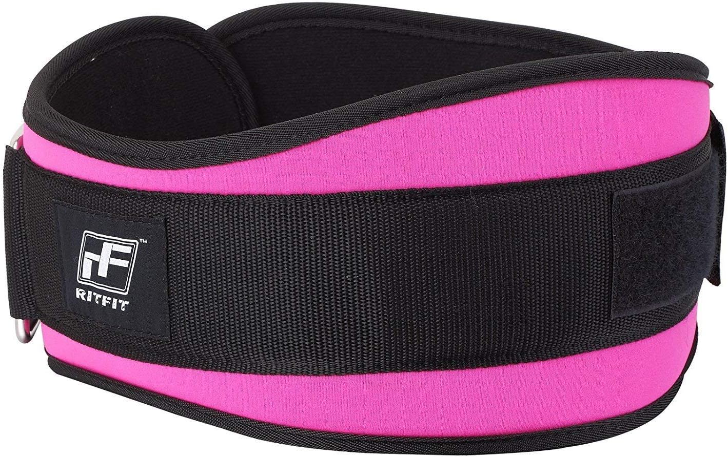 RitFit Weight Lifting Belt - 6-inch Firm & Comfortable Back Support, Best for Workouts at The Gym, Weightlifting or Crossfit. Easily Adjustable, Pink & Red Camo