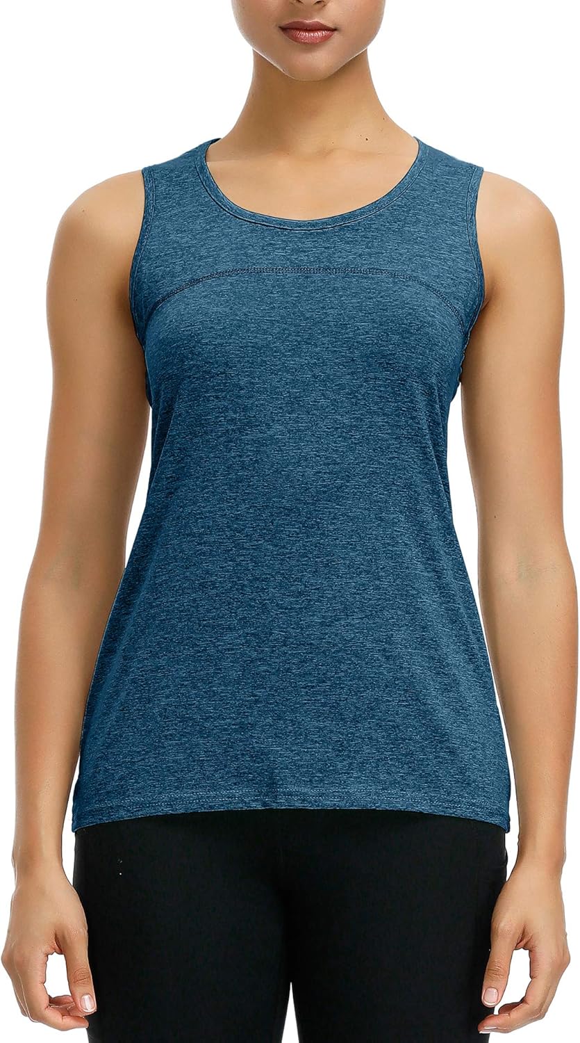 Romanstii Women's Yoga Tops Activewear Running Workouts Tank Tops Cross Back Sports Shirts Women Yoga Shirt: Clothing