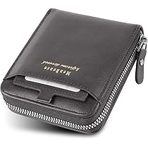 Leather Wallet for Mens, Mens Wallet with Coin Pocket ID