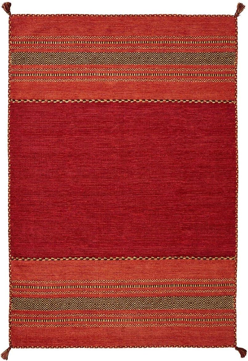 The Good Rug Company Kelim Ethnic Rugs Red Handmade Flatweave Shabby Chic 67 x 220cm Runner (2ft2 x 7ft3)