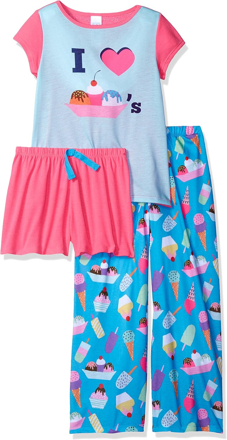 The Children's Place Girls' Little 3Piece Pajama Set, Ice