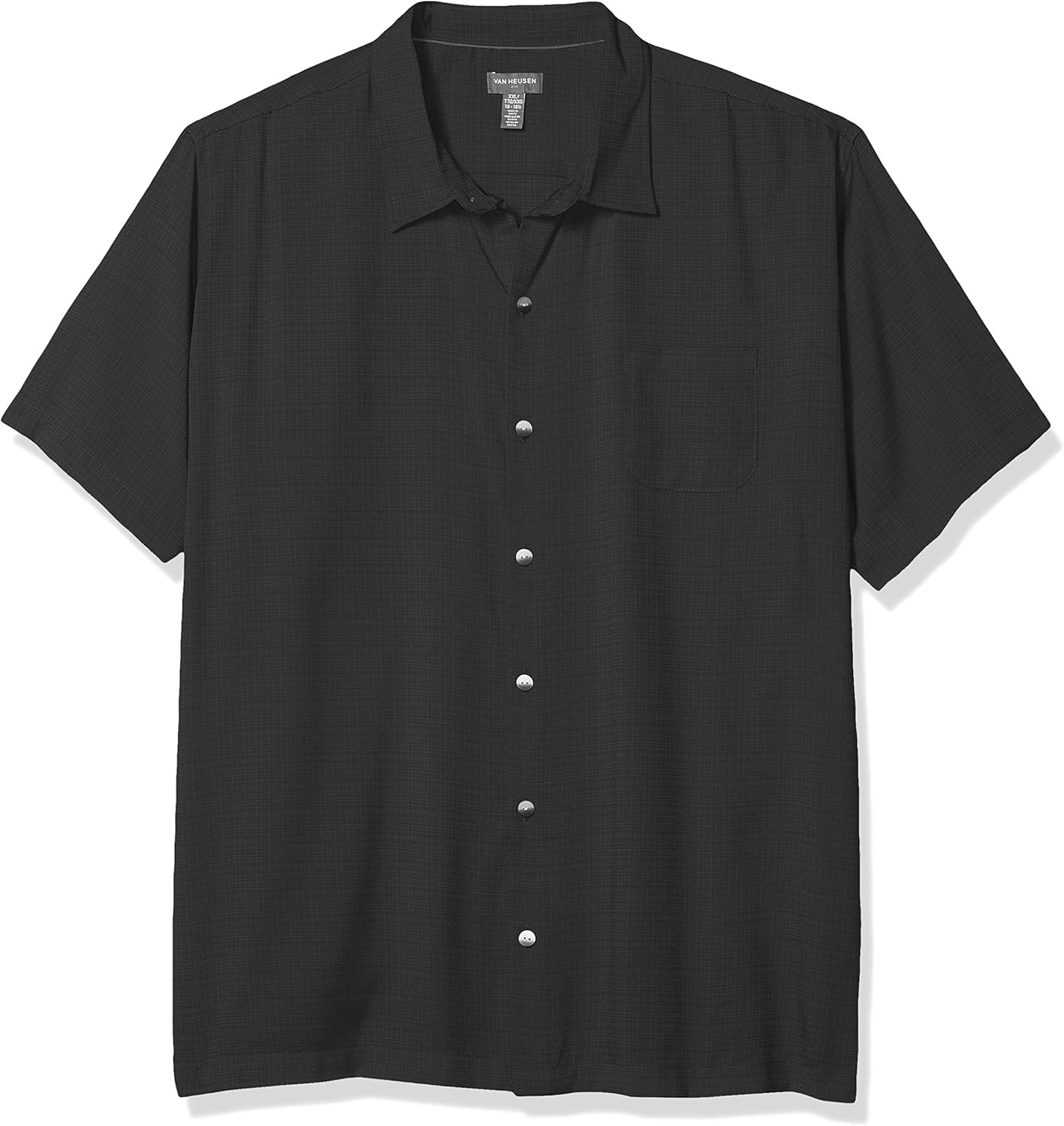 Van Heusen Men's Air Short Sleeve Button Down Poly Rayon Grid Shirt at  Men’s Clothing store