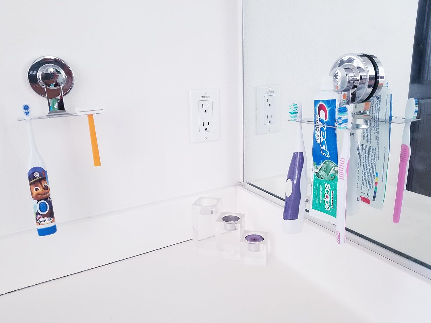 SIMPLELIFE Toothbrush Holder Suction Cup, Mirror, Tile, Wall Toothbrush