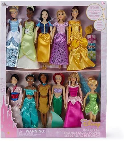 Amazon.com: Disney Princess Royal Dress-Up Set (Rapunzel, Belle, Ariel  Dolls + Extra Dresses) : Toys & Games