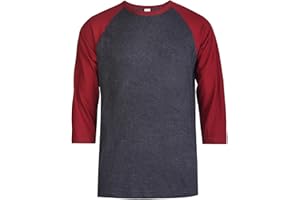 TOP PRO Men's 3/4 Sleeve Casual Raglan Jersey Baseball Tee Shirt