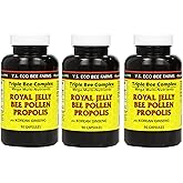 Y.S. Eco Bee Farms, (3 Pack) Royal Jelly, Bee Pollen, Propolis, Plus Korean Ginseng, 90 Capsules