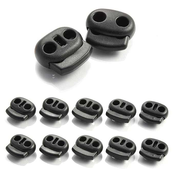 Paracord locks, double braided cord lock set for ropes, jackets and