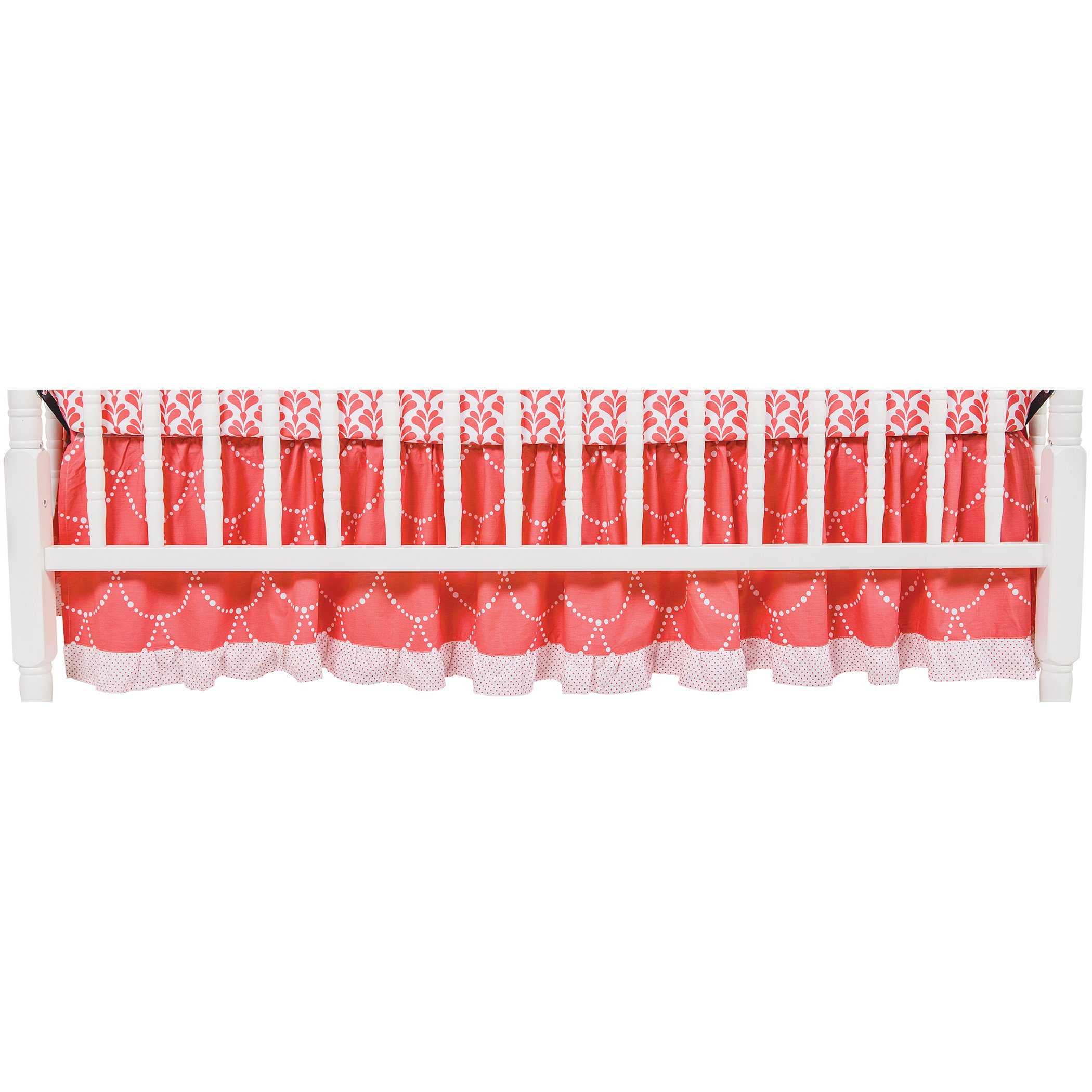Trend Lab Shell 3 Piece Crib Bedding Set, Coral/White Pricepulse