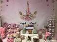 AOFOTO 5x3ft Magical Unicorn Rainbow Photography Backdrop Pink Floral And Stars Fantasy Clouds Fairy Unicorn Baby Shower Party Decoration Background Girls Princess Birthday Banner Photoshoot Props