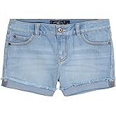 Lucky Brand Girls Cuffed Jean Shorts, Stretch Denim with 5 Pockets, Mid to High Rise Waist