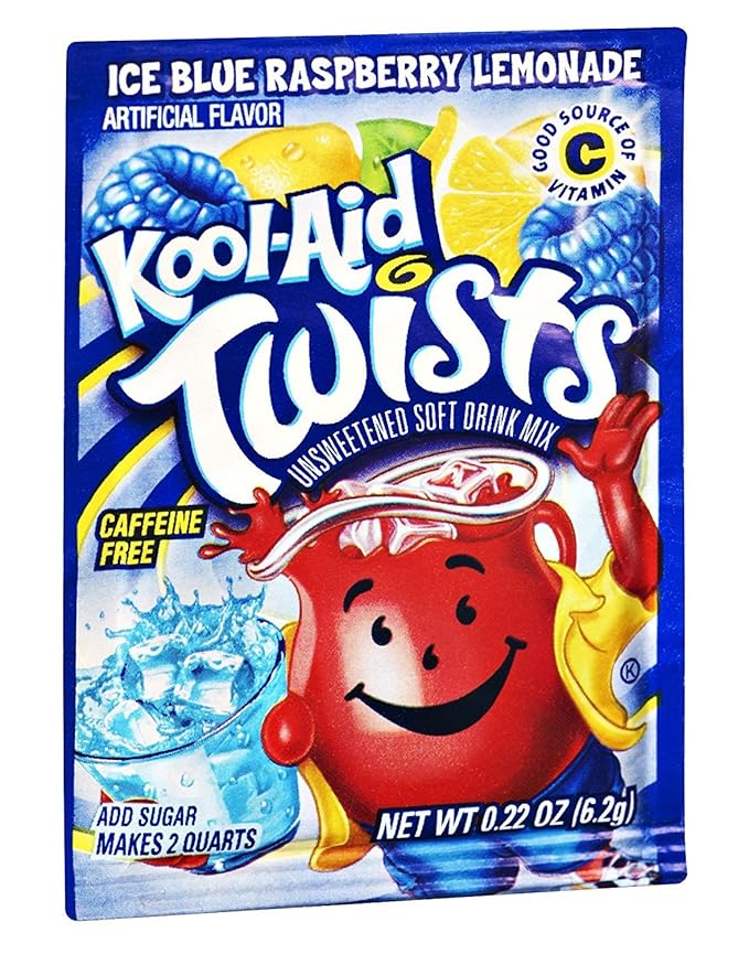 KoolAid Twists Ice Blue Raspberry Lemonade Caffeine Free Unsweetened Soft Drink