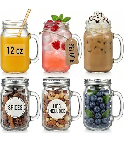 Amazon.com: BARCONIC 12 Ounce Mason Jar Mug : Home & Kitchen